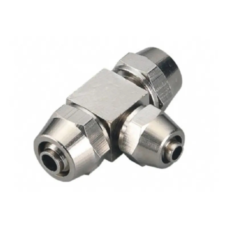 nickel-plated copper T-type quick-tightening tee fittings